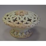 Lock & Co Worcester Blush Ivory pot pouri, with reticulated top, 8cm high