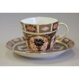 1920's Royal Crown Derby Imari cabinet cup and saucer, saucer stamped 7-06