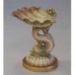 Royal Worcester Blush Ivory Dolphin and Shell tazza, 11cm high, G49