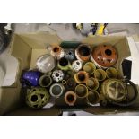 Box of studio pottery