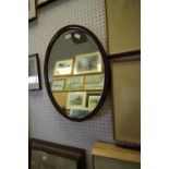 Large Oval Mahogany Mirror