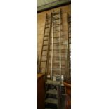 3 aluminium ladders and step ladders