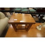 Yew wood small square stool