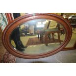 Large oval bevel edge mirror