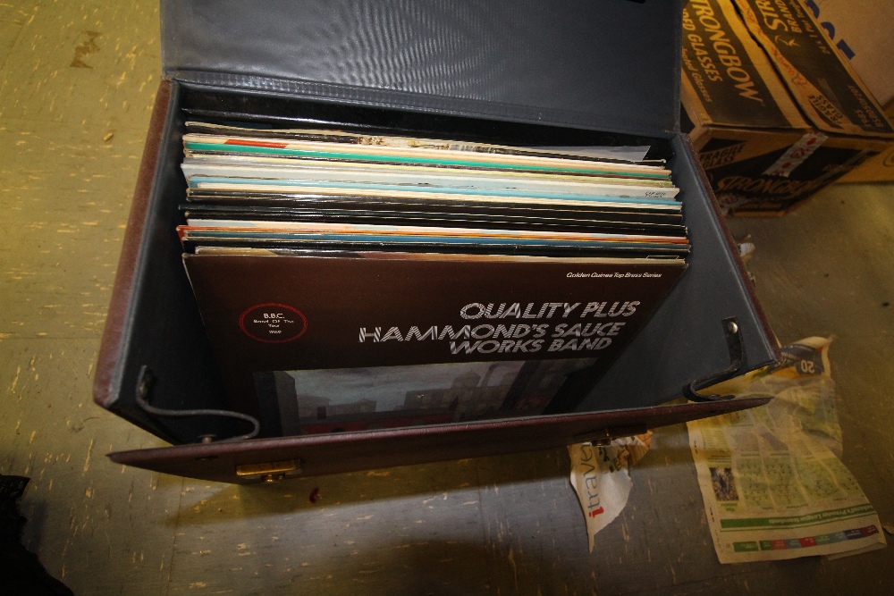 Box of vinyl records