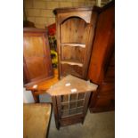 Leaded glass corner cupboard and other