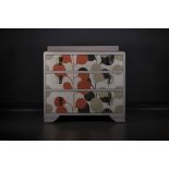 Orange Harlequin "Pod" fabric chest of drawers