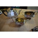 Silver 3pc tea set, London 1808 (T.P) 1189g