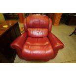 Red Leather La-Z-boy electric recliner