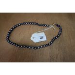 Silver & Black Pearl necklace