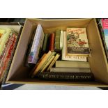 Box of mixed interesting books inc 'Caerphilly Castle'