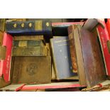 Box of antiquarian books inc leather bound