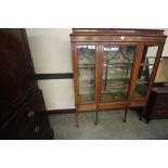 Edwardian inlaid mahogany display cabinet