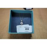 9ct Gold & CZ Pendant & Chain