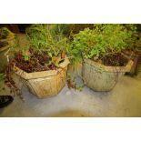 2 Octagonal Stone Planters