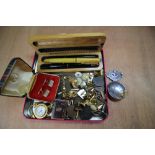 Misc inc Parker pens and others, coins, cufflinks etc