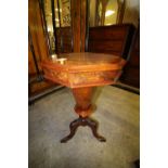 Victorian walnut trumpet work table