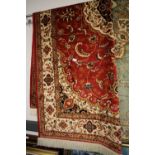 2.30 x 1.60 Red Ground Keshan Carpet