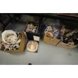 4 Boxes including Collectors Plates, Figurines & Miscellaneous