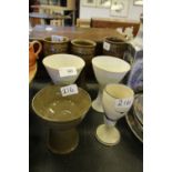 Selection of stoneware goblets inc John Hermansen and Mull Pottery