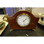 Walker and Hall mahogany mantel clock