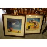 2 framed Vega prints - Collies