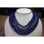 Lapiz Lazuli 8 Strand Knotted Necklace