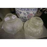 2 cracked ice lamp shades