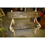 Garden bench with cast iron ends