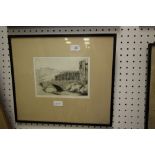 F.L. Sansom(?), etching, Cartmell from Witton Holme, framed