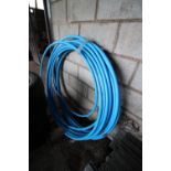 Quantity blue plastic pipe