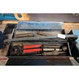 Folding metal tool chest and contents