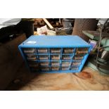 Plastic wall drawers of mixed items