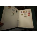 Two home-made stamp albums - 'Birds to be seen in Europe and in the British Isles' and 'Poultry