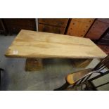 Heavy Oak Slab Coffee Table