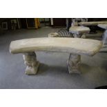 Squirrel Seat - curved seat on squirrel plinths