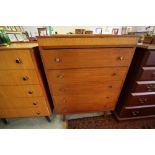 Teak 1970's 5 Drawer Chest with Lift Top Mirror