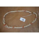 Freshwater Pearl & Coral Necklace