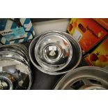 5 Chrome Jaguar Wheel Hubs & 2 others