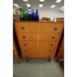 Teak 1970's 5 Drawer Chest