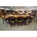 Mahogany dining table and 8 chairs