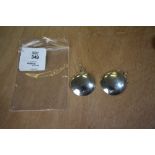 Pair of silver disk earrings