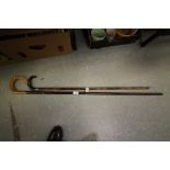 Shepherds crook and one other cane