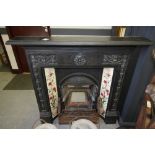 Cast Iron tile-inset fireplace