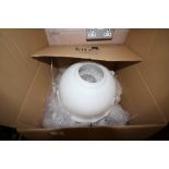 Pair of large white glass lamp shades