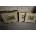 Four Rowlandson 'Miseries' colour prints (later editions)