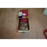 Small box of coinage, inc. some silver