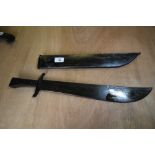 Machete with cloth scabbard