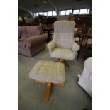 Reclining armchair and stool