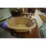 Vintage wickerwork laundry basket